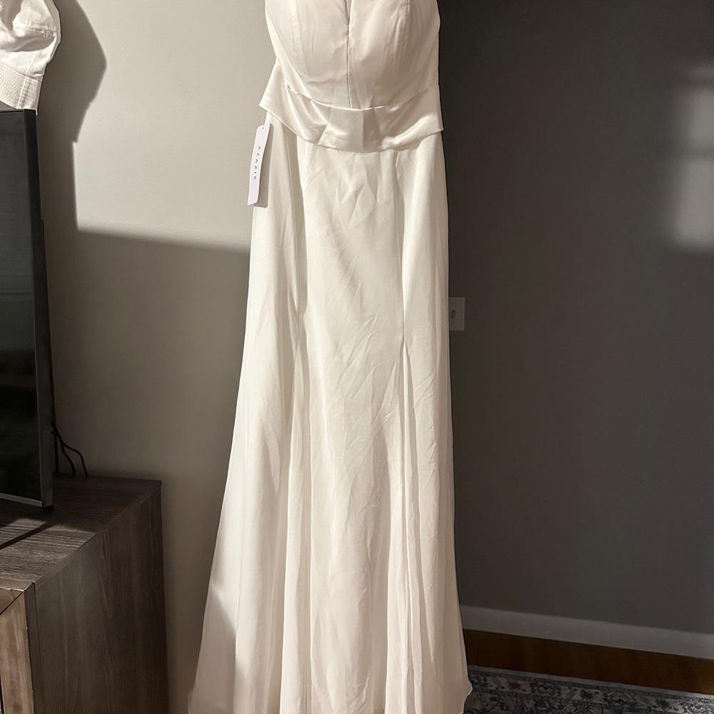 Azazie Strapless White Dress